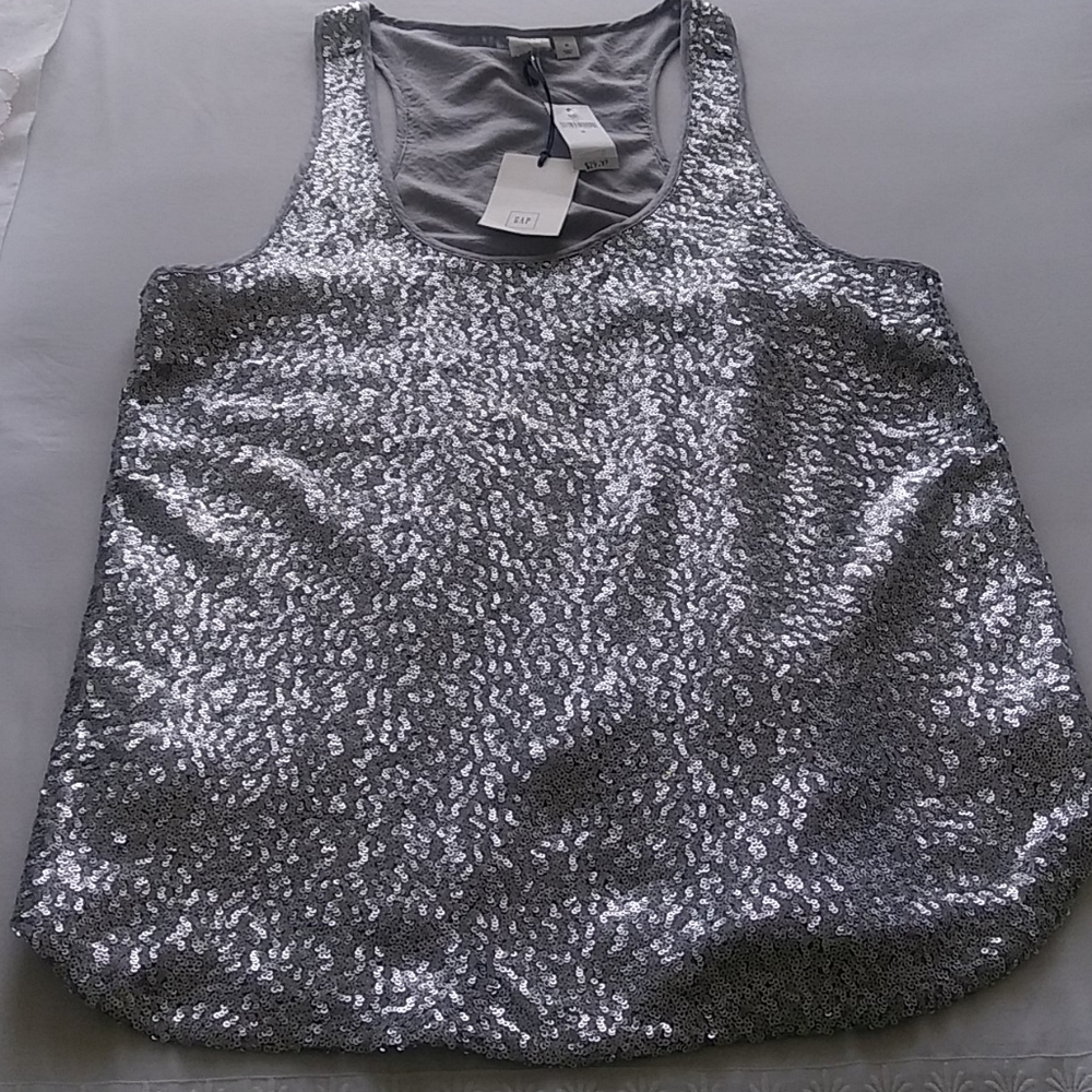 GAP silver sequence racer back tank size M